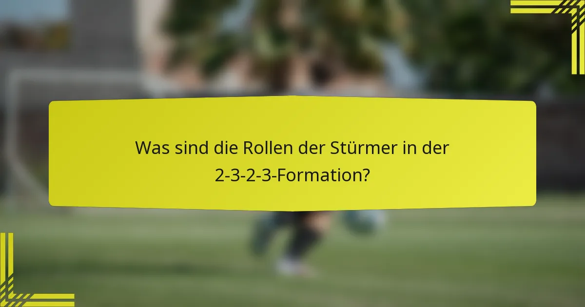 Was sind die Rollen der Stürmer in der 2-3-2-3-Formation?
