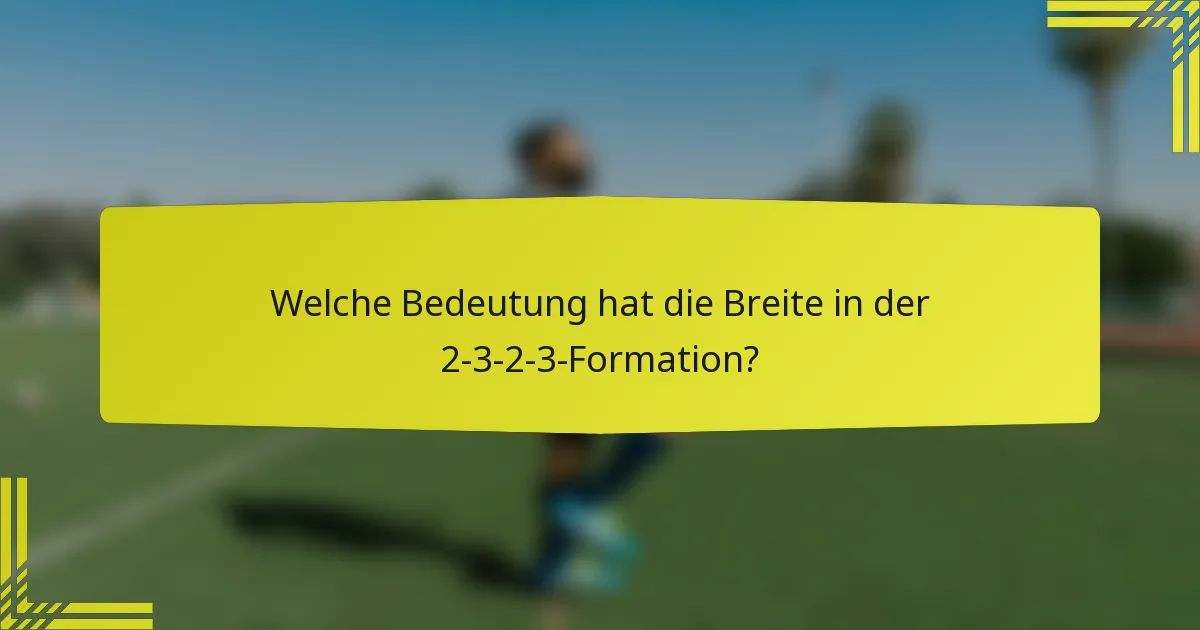 Welche Bedeutung hat die Breite in der 2-3-2-3-Formation?