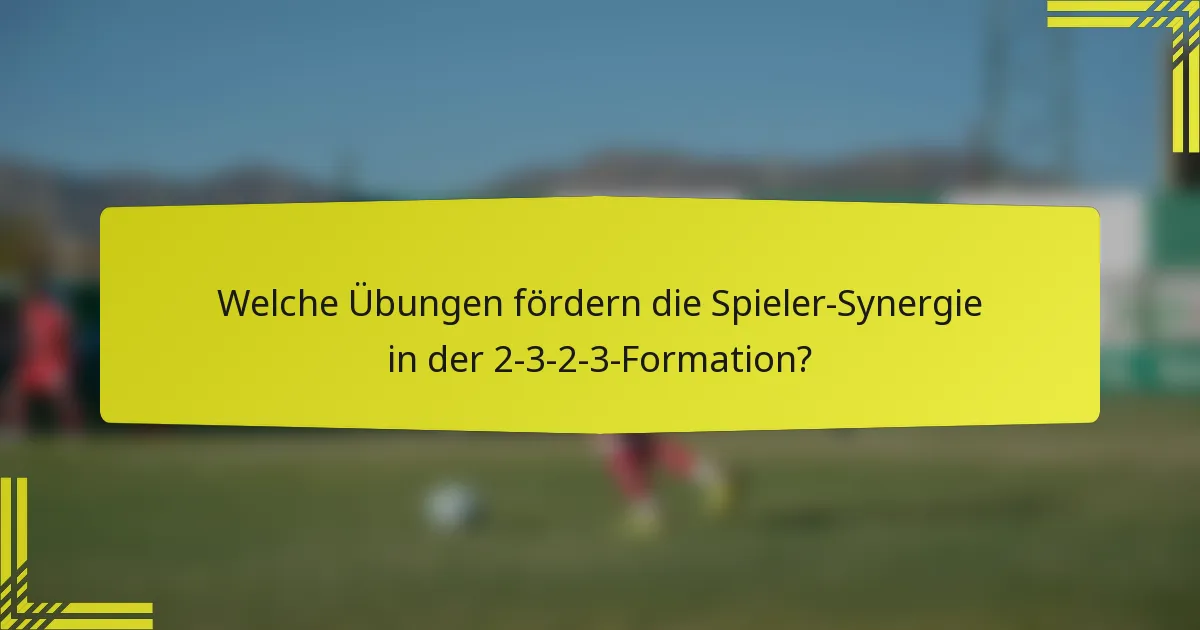 Welche Übungen fördern die Spieler-Synergie in der 2-3-2-3-Formation?