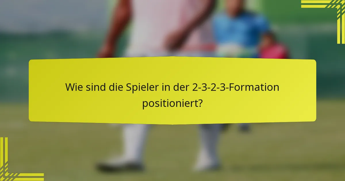 Wie sind die Spieler in der 2-3-2-3-Formation positioniert?
